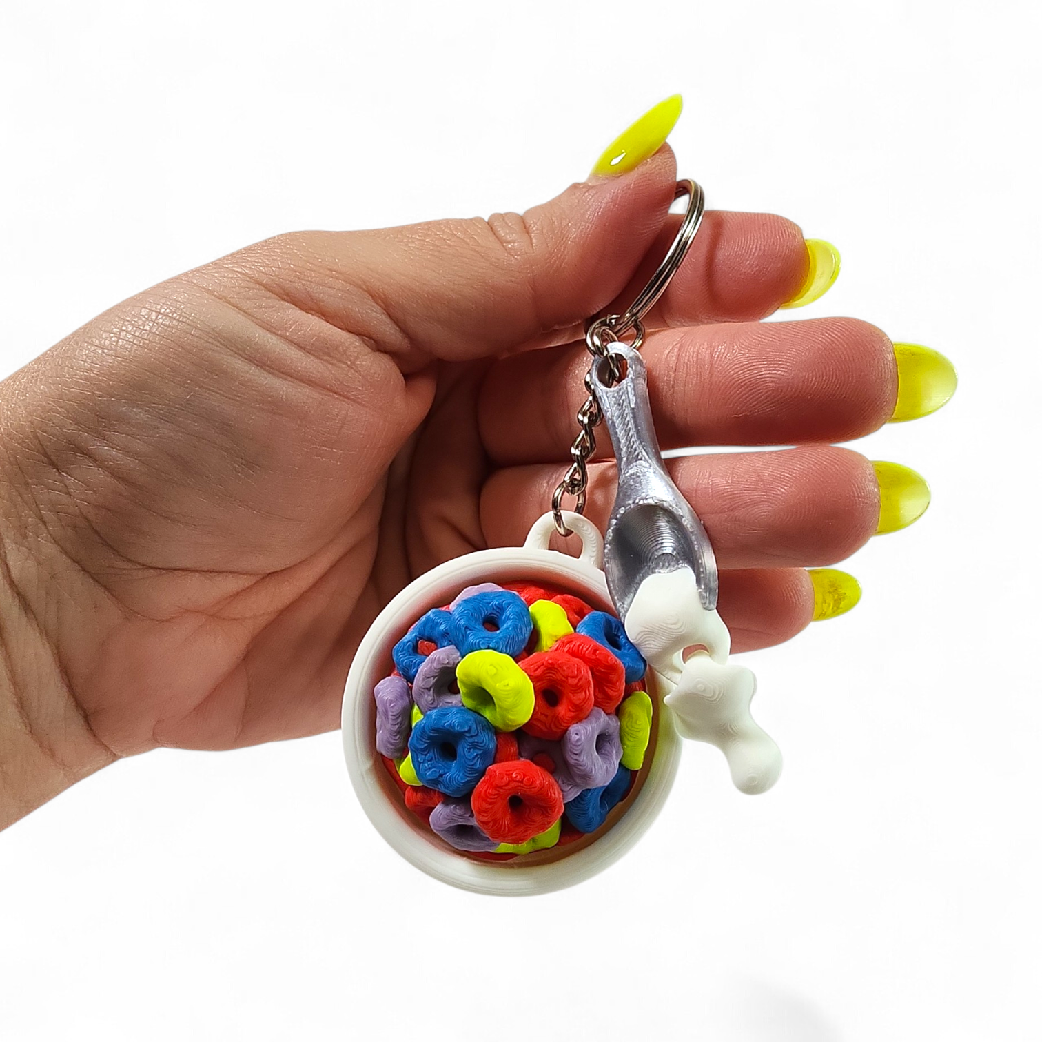 Froot Loop Cereal Clicker Keychain | Cute Cereal Fidget Toy, Sensory Clicker, Kawaii Bag Charm, ASMR Desk Toy