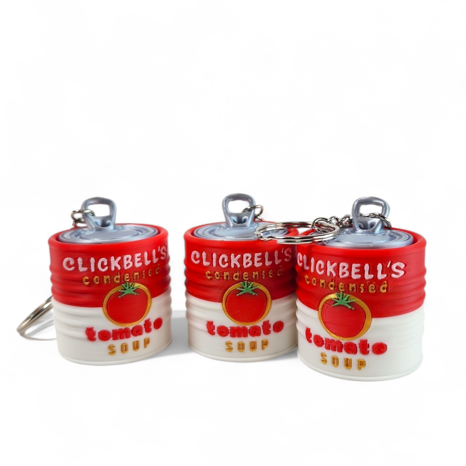 Tomato Soup Clicker Keychain – Cute Mini Food Fidget Toy, Sensory Clicker, Kawaii Keychain Gift
