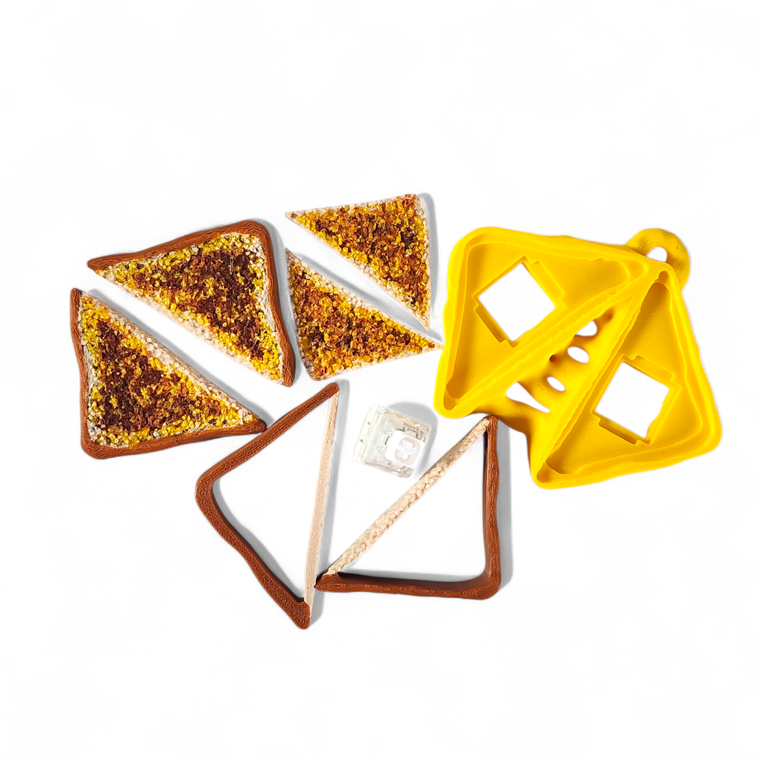 Grilled Cheese Clicker Keychain | Cute Fidget Toy | Sensory Stress Relief | Food Keychain | Kawaii Bag Charm | 3D Printed Mini Gift