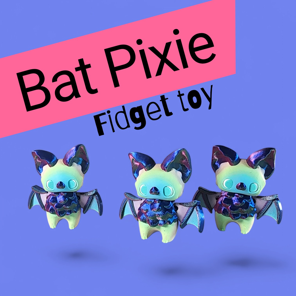 3D Printed Pixie Bat: Sensory Fidget Toy, Desk Decor