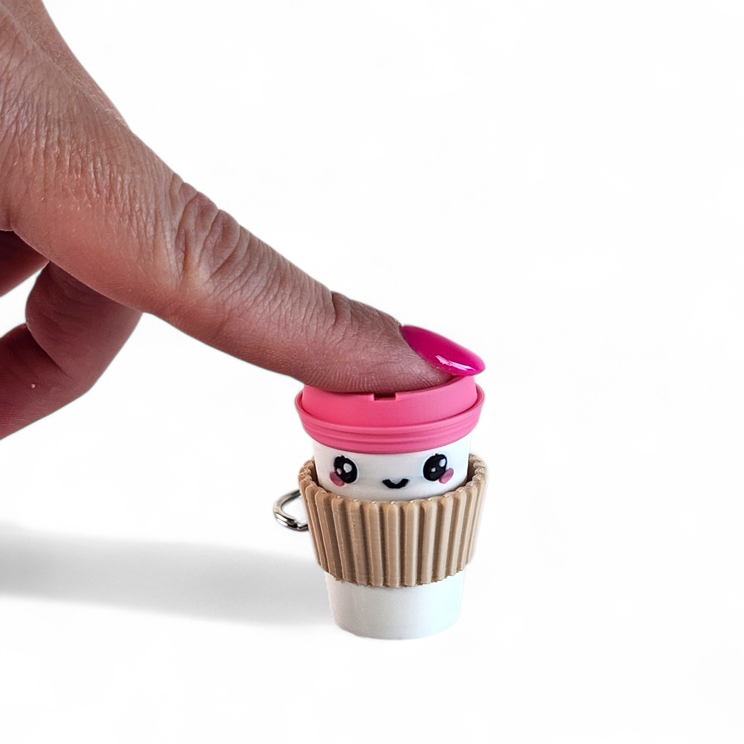 Cute Coffee Cup Clicker Keychain | Mini To-Go Coffee Fidget Toy | Sensory Keychain | Kawaii Miniature Cup Charm | Stress Relief Gift