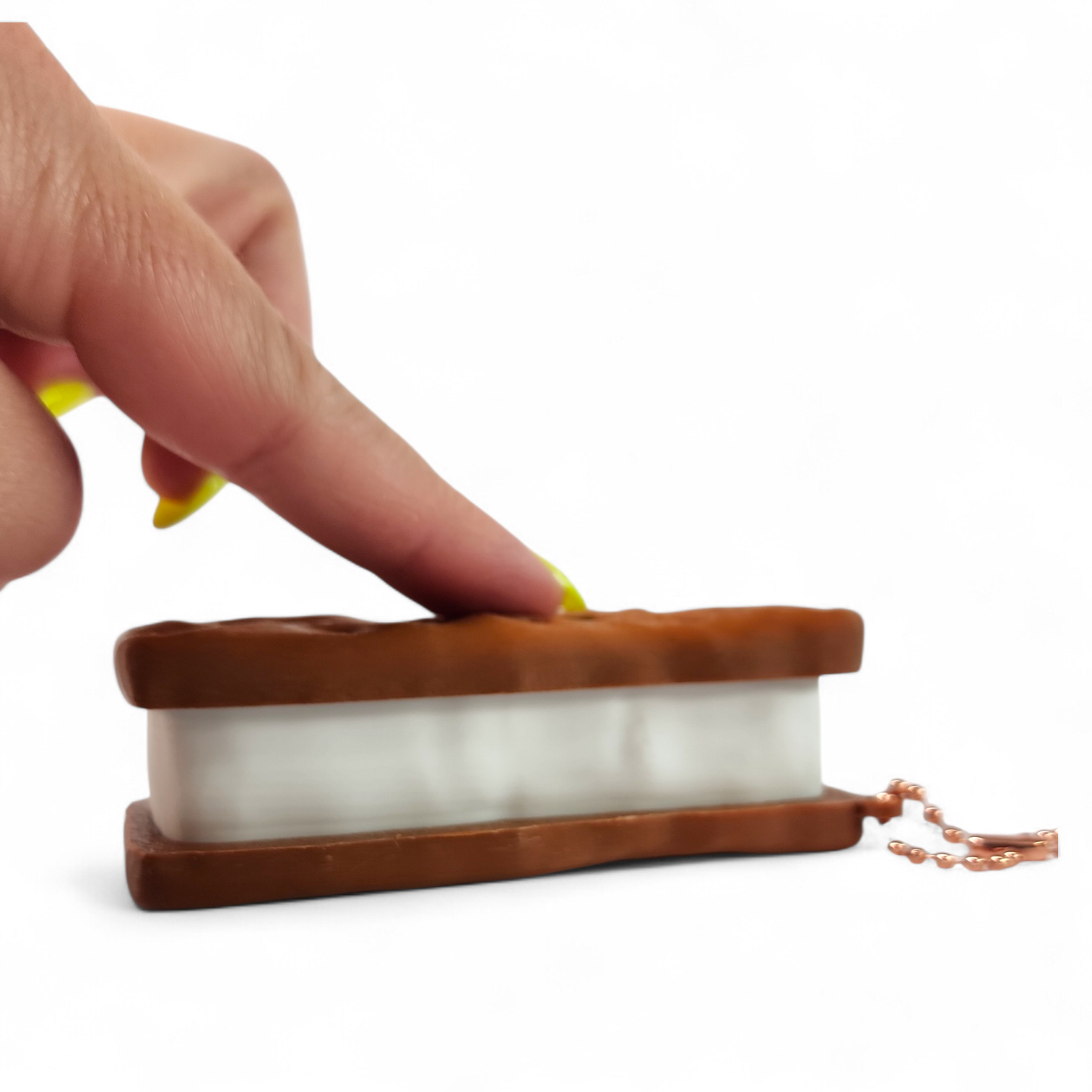 Ice Cream Sandwich Clicker Keychain | Cute Fidget Toy | Sensory Clicker | Kawaii Dessert Toy | Stress Relief Keychain