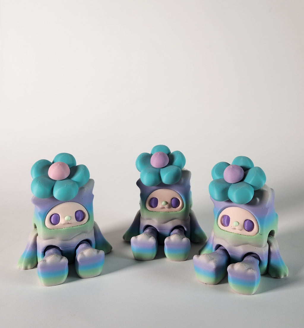 Flower Woobu Fidget Toy: 3D Printed Pastel Desk Companion