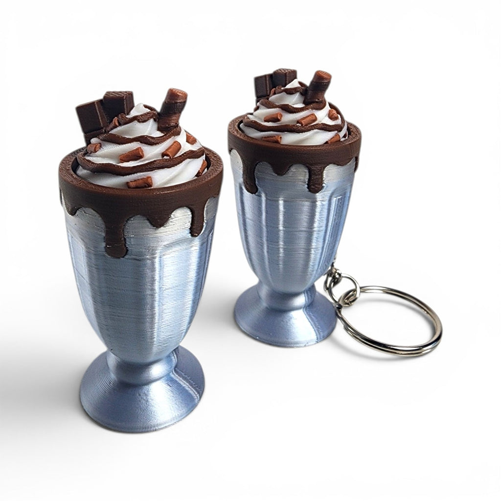 50's Diner Milkshake Clicker Keychain | Retro Fidget Toy | Cute Bag Charm | Sensory Keychain