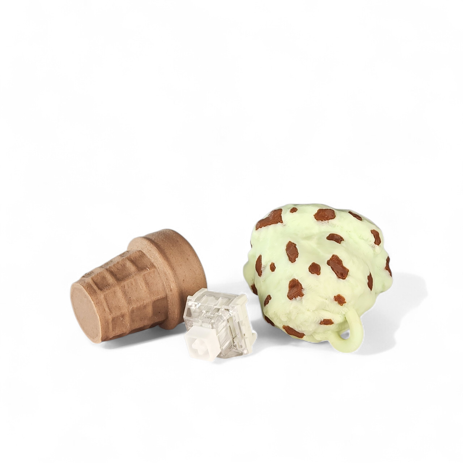 Mint Chip Ice Cream Clicker Keychain – Cute Fidget Toy, Sensory Clicker for Anxiety Relief, Neurodivergent-Friendly, Kawaii Bag Charm