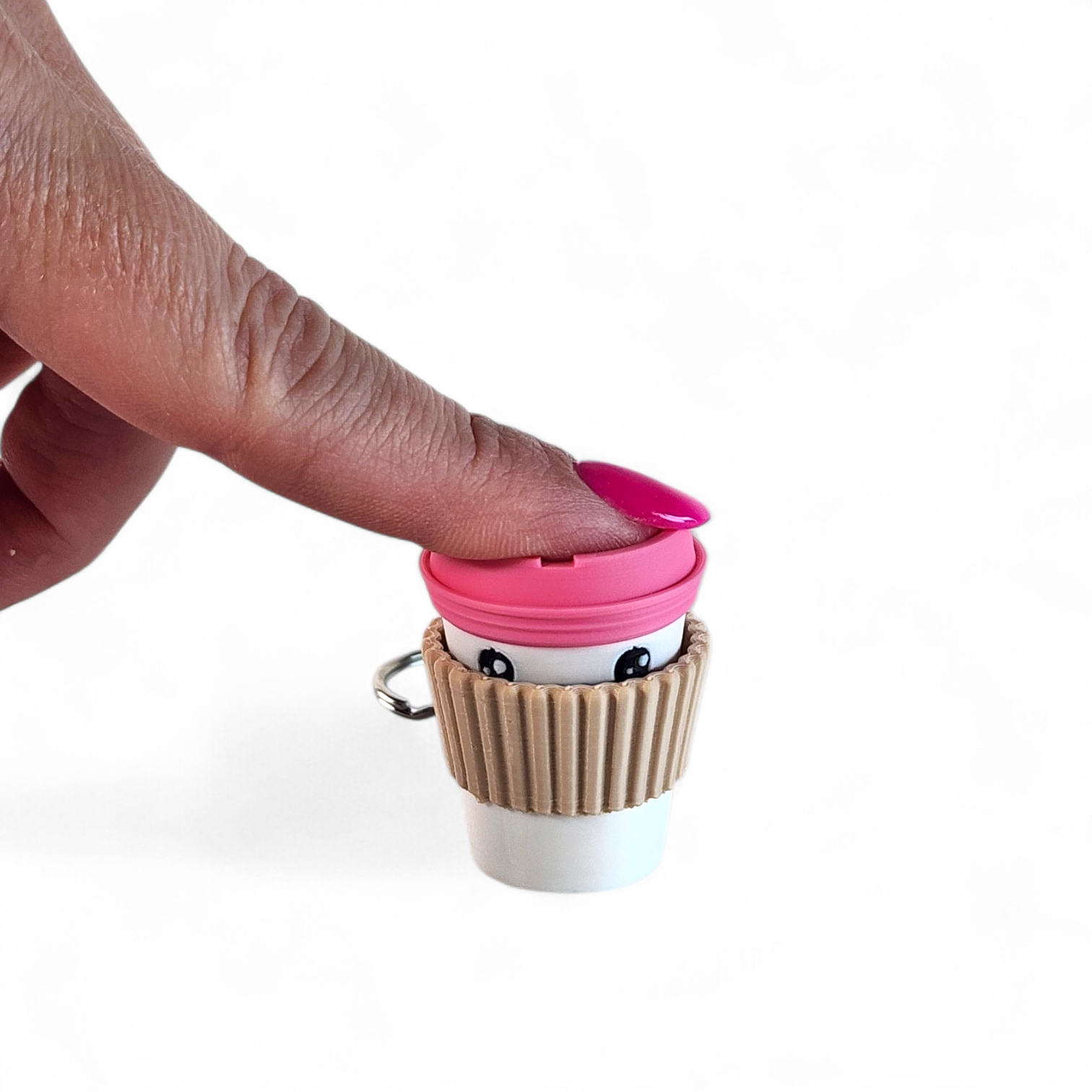Cute Coffee Cup Clicker Keychain | Mini To-Go Coffee Fidget Toy | Sensory Keychain | Kawaii Miniature Cup Charm | Stress Relief Gift
